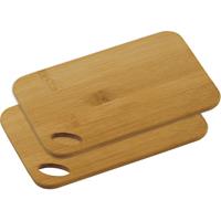 2x Bamboe houten snijplanken 14 x 22 cm - Keukenbenodigdheden - Kookbenodigdheden - Snijplank van hout - Snijplankjes/snijplankje