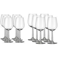 Royal Leerdam Een set van 12x stuks wijnglazen voor witte en rode wijn Bouquet - Witte/rode wijn glazen - Wijn drinken - Wijnglazen van glas