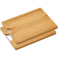 2x Bamboe houten snijplanken 23 x 33 cm - Keukenbenodigdheden - Kookbenodigdheden - Snijplanken van hout - Snijplankjes/snijplankje