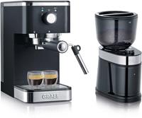 Graef Espressomaschine Salita Set, inkl. Kaffeemühle CM 202 (ES402EUSET), schwarz
