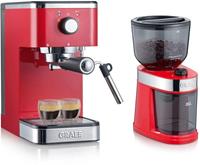 Graef Espressomaschine Salita Set, inkl. Kaffeemühle CM 203 (ES403EUSET), rot