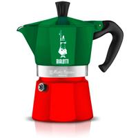 Bialetti Espressokocher Moka Express Tricolore Italia, 0,13l Kaffeekanne, 3 Tassen