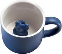 Donkey Products Kaffeebecher Winkekatze Ehrlichkeit & Zuverlässigkeit, 150 ml dunkelblau