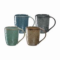 Leonardo MATERA Keramikbecher 430 ml gemischt 4er Set Kaffeebecher bunt