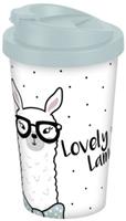 Geda Labels Coffee to go Becher Lovely Lama 400ml Kaffeebecher bunt