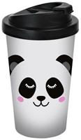 Geda Labels Coffee to go Becher Panda Gesicht 400ml Kaffeebecher bunt