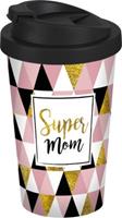 Infinite Coffee to go Becher Super Mom, 400ml rosa-kombi