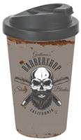 Geda Labels Coffee to go Becher Barber Skull 400ml Kaffeebecher bunt
