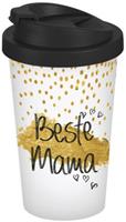 Geda Labels Coffee to go Becher Beste Mama  400ml Kaffeebecher gold