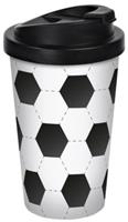 Geda Labels Coffee to go Becher Fußball 400ml Kaffeebecher bunt