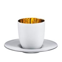 Eisch GERMANY COSMO Gold/Weiß Espressotasse mit Untertasse Kaffeebecher weiß