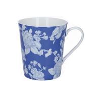 Neuetischkultur Kaffeetasse Porzellan, Blumendekor Mikasa blau/weiß