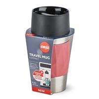 EMSA Thermobecher Compact, 300 ml, Soft-Touch Edelstahl/Silikon koralle