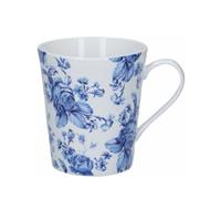 Neuetischkultur Kaffeetasse Porzellan, Blumendekor Mikasa blau