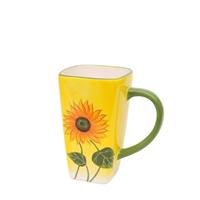 Neuetischkultur Kaffeepot eckig, Keramik Sonnenblume gelb
