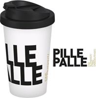 Infinite Coffee to go Becher Pillepalle, 400ml schwarz/weiß