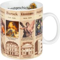 Könitz Kaffeebecher Kunstgeschichte Porzellan Wissensbecher braun