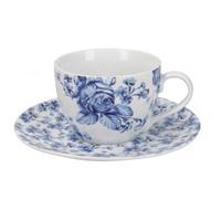 Neuetischkultur Tasse »Teetasse mit Untertasse Blumendekor 4er-Set Mikasa«, Porzellan