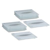 Zeller 8x Glazen glazenonderzetters met bladeren print 10 x 10 cm -