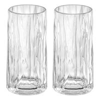 Koziol Longdrinkglas »CLUB No. 8«, Kunststoff, tolles Facettendesign, unzerbrechlich, 100% recycelbar, made in Germany, spülmaschinengeeignet, 300ml, 2er-Set