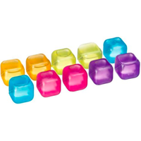 5Five 10x IJsblokjes - gekleurd - kunststof - herbruikbaar - vierkant - IJsblokjesvormen