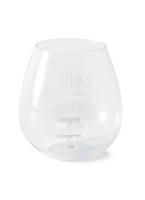 Rivièra Maison Maison Drinks On The House Waterglas gegraveerd met tekst, Drinkglas, 1 stuk