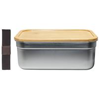 Krumble Broodtrommel / Lunchbox met elastiek - RVS en bamboe