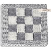 Knit Factory Pannenlap Block - Ecru/Med Grey - 23x23 cm