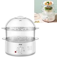 Huismerk LINGRUI Timer Mini Multi-function Egg Cooker Automatic Power Off Home Breakfast Machine CN Plug Specificatie:Double Layers(Grey)