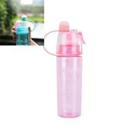huismerk Creative Spray Water Bottle Sports Bottle Portable Met deksel Zomer Hydratatie Beauty Plastic Cup Maat:400 ML (Roze)