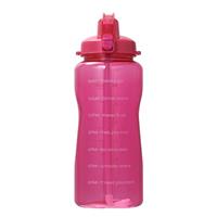 huismerk 2000ml grote capaciteit draagbare bounce lid waterfles met straw tritan materiaal outdoor sportketel (Rood)