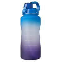 huismerk 2000ml grote capaciteit draagbare bounce deksel waterfles met stro tritan materiaal outdoor sport waterkoker (blauw tot paars)