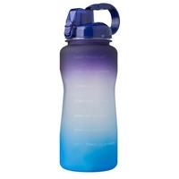 huismerk 2000ml grote capaciteit draagbare bounce deksel waterfles met stro tritan materiaal outdoor sport waterkoker (paars tot blauw)