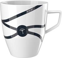 Joop! Becher »COLLECTOR'S MUG DESIGN EDITION im Dessin LOGO RIBBON«, Porzellan, Sammelbecher verziert wie ein Geschenk mit zartem, dunkelblauen Schleifenband-Motiv, 320 ml