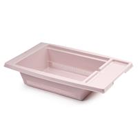 Forte Plastics Keuken gootsteen/aanrecht vergiet/afdruiprek kunststof 43 x 27 x 10 cm oud roze -