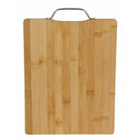 Lowenthal Bamboe houten snijplank/serveerplank met metalen handvat L33 x B25 cm -