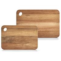 Zeller 2x Rechthoekige acacia houten snijplanken 37/41 cm -