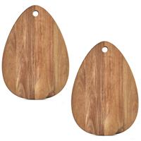 Zeller 2x Druppel vormige houten snijplanken cm -
