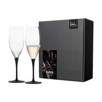 Eisch GERMANY KAYA Champagnergläser 278 ml schiefer 2er Set im Geschenkkarton Sektgläser schwarz
