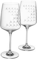Joop! Weißweinglas » FADED CORNFLOWER«, Kristallglas, mit Kornblumen-Verlauf als Dekor, 2-teilig