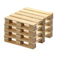 Merkloos Set van 4x stuks houten pallet glazen onderzetters 10 x 10 cm -