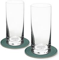 Contento Longdrinkglas, Glas, Baum, 400 ml, 2 Gläser, 2 Untersetzer