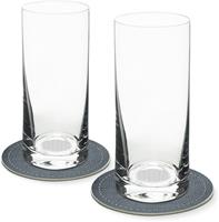 Contento Longdrinkglas, Glas, Blume des Lebens, 400 ml, 2 Gläser, 2 Untersetzer