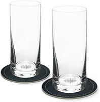 Contento Longdrinkglas, Glas, Kompass, 400 ml, 2 Gläser, 2 Untersetzer