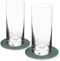 Contento Longdrinkglas, Glas, Palme, 400 ml, 2 Gläser, 2 Untersetzer