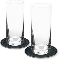 Contento Longdrinkglas, Glas, Totenkopf, 400 ml, 2 Gläser, 2 Untersetzer