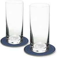 Contento Longdrinkglas, Glas, Weltkugel, 400 ml, 2 Gläser, 2 Untersetzer