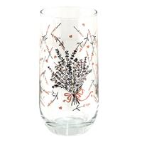 Clayre & Eef Waterglas Ø 6*14 Cm / 280 Ml Transparant Glas Lavendel Drinkbeker Drinkglas Transparant Drinkbeker