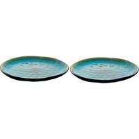 Palmer Bord Lotus 27.5 Cm Zwart Turquoise Stoneware 2 Stuk(s)