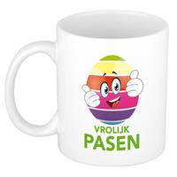 Bellatio Vrolijk Pasen / Paasei Die Duimen Schuin Opsteekt Mok/ Beker - Pasen Mokken - Feest Mokken